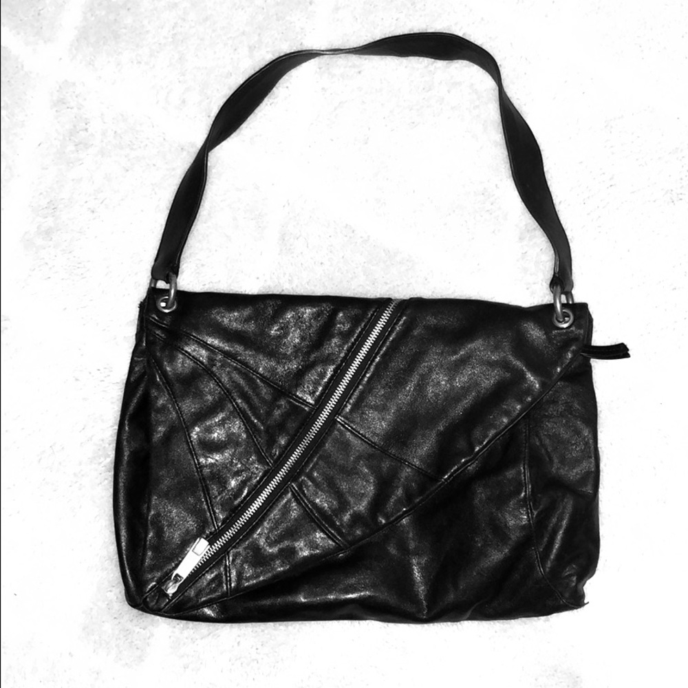 Black Leather Kooba Shoulder Bag